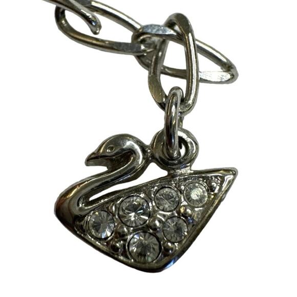 Swarovski Signed Heart Choker Necklace, Pink and Purple Stones, Rhodium Plated - Picture 8 of 8